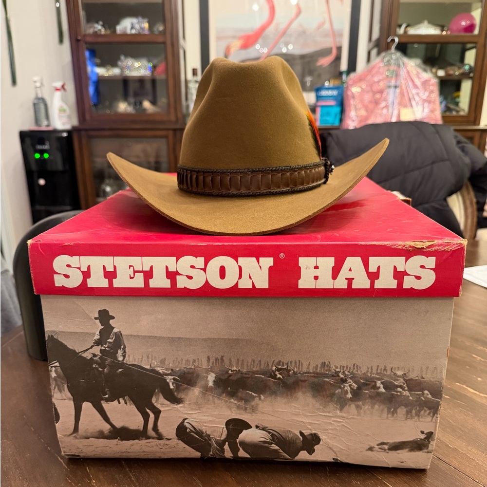 Vintage 4X Stetson Stampede Cowboy Hat, Acorn,   With Box, Size 6 3/4
